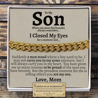 To My Son (Love Mom) Classic Cuban Bracelet - Love You This Much